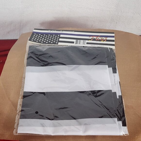 Fly it Proudly Black Blue and White Poly Police Blue Line Flag Size 3ft x 5ft - Picture 8 of 16